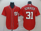 Nationals 31 Max Scherzer Red Cool Base Jersey,baseball caps,new era cap wholesale,wholesale hats